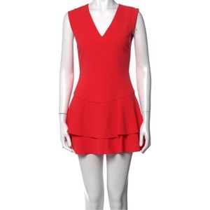 Alice + Olivia A-Line V-Neck Mini Dress
